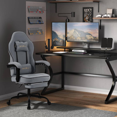 Rootz Gaming Chair - High Back Office Chair - Mesh Fabric - Wide Padded Seat - Ergonomic Design - 63.5cm x (117.5-125.5cm) x 60cm
