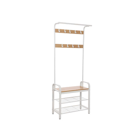 Rootz Modern Wardrobe with Iron Pulls - Industrial Style Coat Rack - Entryway Furniture - Chipboard and Iron - 72cm x 33.7cm x 183cm