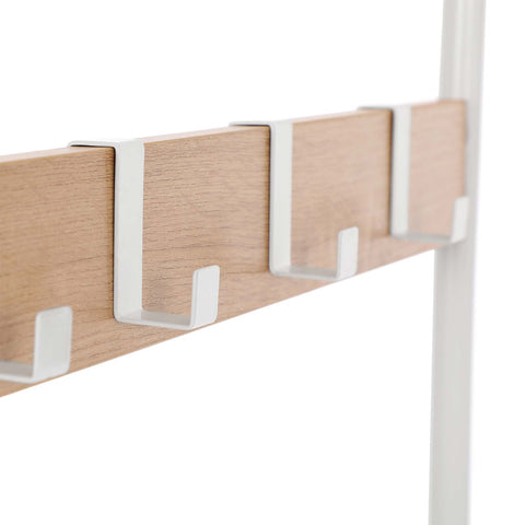 Rootz Modern Wardrobe with Iron Pulls - Industrial Style Coat Rack - Entryway Furniture - Chipboard and Iron - 72cm x 33.7cm x 183cm