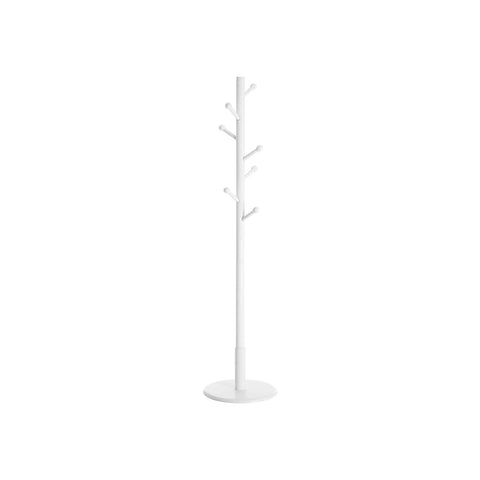 Rootz Coat Stand - Wardrobe - Free-Standing Clothes Rack - Rubberwood - Stable Base - Easy Assembly - 38cm x 175cm - White