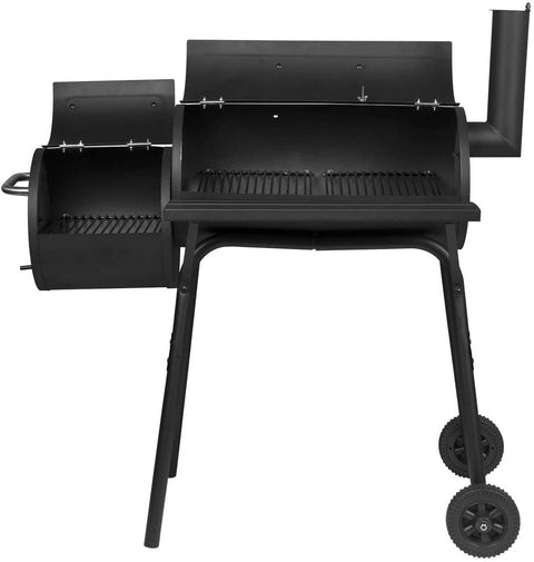 Rootz Ultimate Charcoal Grill - Outdoor BBQ Grill - Portable Barbecue - Enhanced Mobility, Dual Cooking Chambers, Integrated Temperature Control - Steel - 115cm x 53cm x 114cm