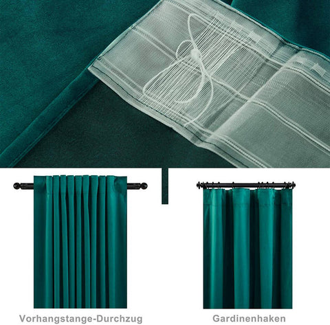 Rootz Luxury Velvet Blackout Curtains - Drapes - Privacy Curtains - High-Quality Velvet - Light Blocking - Energy Efficient - Easy Installation - 140cm x 225cm/245cm/270cm