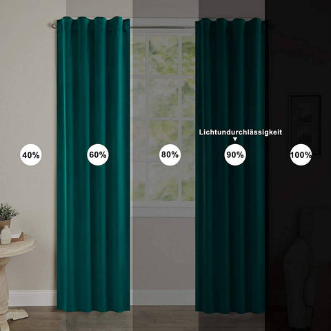 Rootz Luxury Velvet Blackout Curtains - Drapes - Privacy Curtains - High-Quality Velvet - Light Blocking - Energy Efficient - Easy Installation - 140cm x 225cm/245cm/270cm