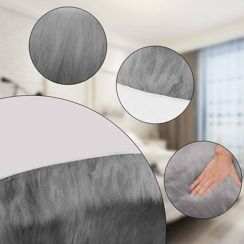 Rootz Eco Lambskin Rug - Natural Fur Rug - Plush Wool Mat - Luxurious Comfort - Eco-Friendly - Versatile Style - Various Sizes Available