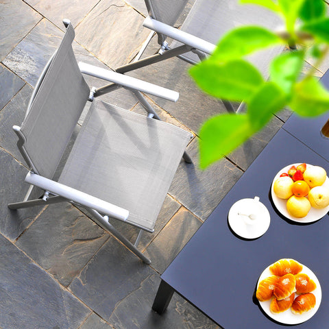 Rootz 2 Piece Set Garten Chairs - Balcony Chairs - Outdoor Chairs - Breathable Fabric - 56cm x 70cm x 106cm