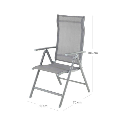 Rootz 2 Piece Set Garten Chairs - Balcony Chairs - Outdoor Chairs - Breathable Fabric - 56cm x 70cm x 106cm