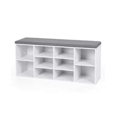 Rootz Shoe Bench - Shoe Rack - Shoe Organizer - Space Saving - 10 Compartments - Versatile Design - 104cm x 30cm x 48cm