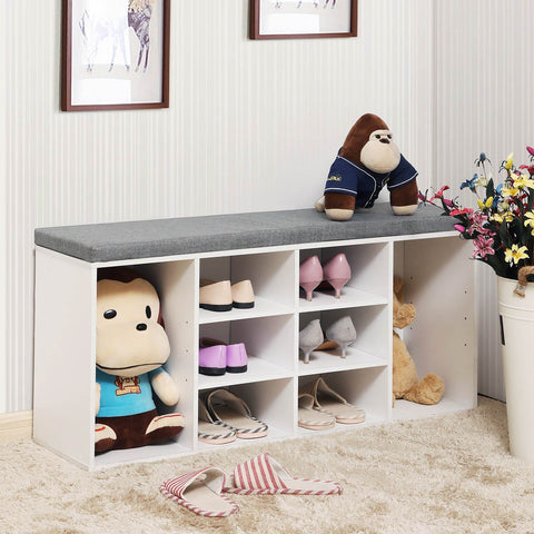 Rootz Shoe Bench - Shoe Rack - Shoe Organizer - Space Saving - 10 Compartments - Versatile Design - 104cm x 30cm x 48cm