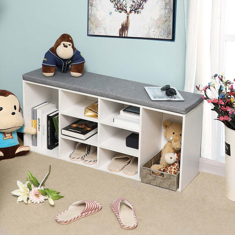 Rootz Shoe Bench - Shoe Rack - Shoe Organizer - Space Saving - 10 Compartments - Versatile Design - 104cm x 30cm x 48cm