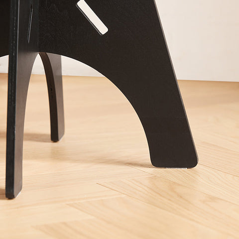 Rootz Wooden Side Table - Coffee Table - Tenon Joint Table - Easy Assembly - Eco-Friendly - Noise-Reducing Floor Protectors - H48.5 x Ø30.5cm - Black