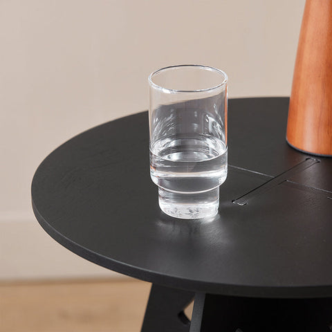 Rootz Wooden Side Table - Coffee Table - Tenon Joint Table - Easy Assembly - Eco-Friendly - Noise-Reducing Floor Protectors - H55 x Ø46.5cm