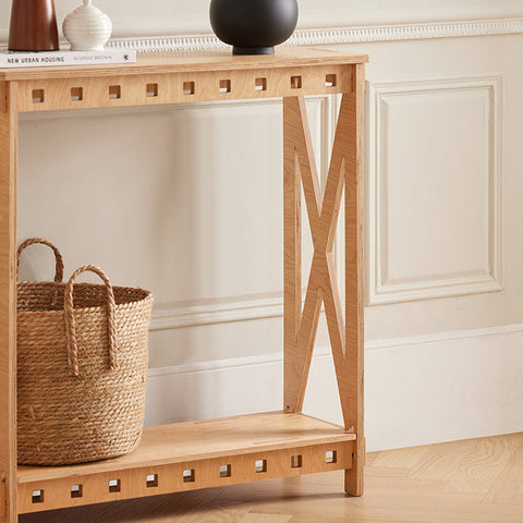 Rootz Wooden Console Table - Side Table - Hallway Table - Easy Assembly with Tenon Joints - Eco-Friendly - Durable - 80cm x 87.5cm x 30cm