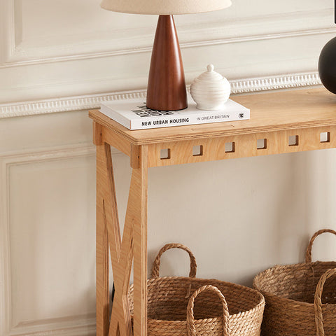 Rootz Wooden Console Table - Side Table - Hallway Table - Easy Assembly with Tenon Joints - Eco-Friendly - Durable - 80cm x 87.5cm x 30cm