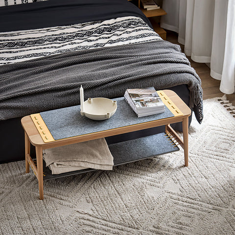 Rootz Shoe Bench with Storage - Entryway Bench - Bed Bench - Easy Assembly - Durable - Eco-Friendly - 110cm x 46cm x 37cm