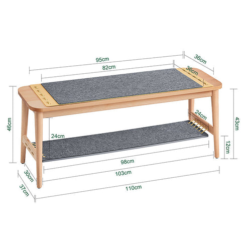 Rootz Shoe Bench with Storage - Entryway Bench - Bed Bench - Easy Assembly - Durable - Eco-Friendly - 110cm x 46cm x 37cm