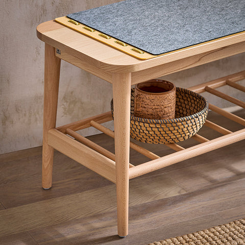 Rootz Shoe Bench with Storage - Entryway Bench - Shoe Rack - Tenon Joint Craftsmanship - Easy Assembly - Eco-Friendly Materials - 110cm x 44cm x 37cm