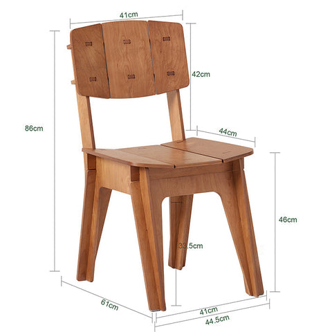 Rootz Wooden Dining Chair - Kitchen Chair - Office Chair - Easy Assembly - Scratch-Resistant - Eco-Friendly - 44.5cm x 86cm x 61cm - Brown