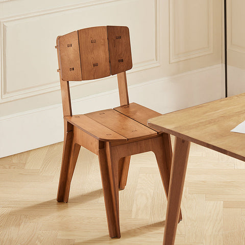 Rootz Wooden Dining Chair - Kitchen Chair - Office Chair - Easy Assembly - Scratch-Resistant - Eco-Friendly - 44.5cm x 86cm x 61cm - Brown