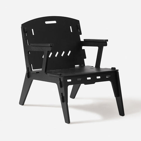 Rootz Wood Lounge Chair - Armchair - Wooden Seat - Easy Assembly - 55cm x 70cm x 72cm - Eco-Friendly - Modern Design
