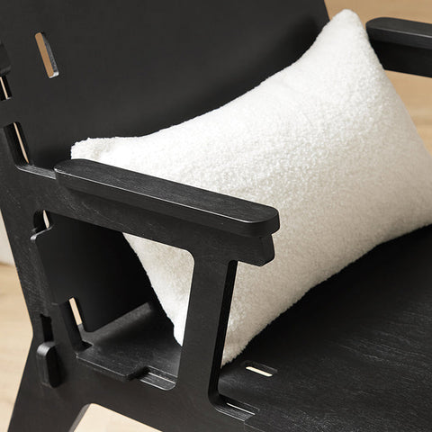 Rootz Wood Lounge Chair - Armchair - Wooden Seat - Easy Assembly - 55cm x 70cm x 72cm - Eco-Friendly - Modern Design