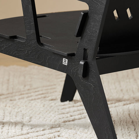 Rootz Wood Lounge Chair - Armchair - Wooden Seat - Easy Assembly - 55cm x 70cm x 72cm - Eco-Friendly - Modern Design