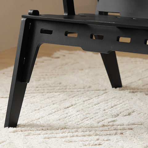 Rootz Wood Lounge Chair - Armchair - Wooden Seat - Easy Assembly - 55cm x 70cm x 72cm - Eco-Friendly - Modern Design