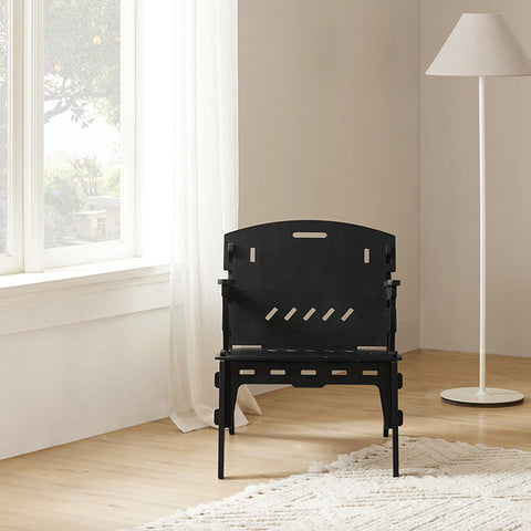Rootz Wood Lounge Chair - Armchair - Wooden Seat - Easy Assembly - 55cm x 70cm x 72cm - Eco-Friendly - Modern Design