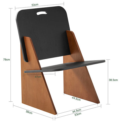Rootz Wooden Chair - Kitchen Chair - Children's Chair - Tenon Joints for Easy Assembly - Scratch-Resistant Floor Protectors - Stylish Black-Brown Design - 53cm x 78cm x 56cm