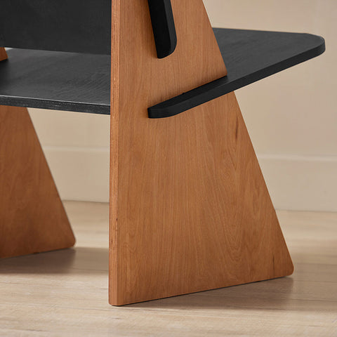 Rootz Wooden Chair - Kitchen Chair - Children's Chair - Tenon Joints for Easy Assembly - Scratch-Resistant Floor Protectors - Stylish Black-Brown Design - 53cm x 78cm x 56cm