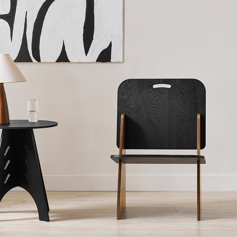 Rootz Wooden Chair - Kitchen Chair - Children's Chair - Tenon Joints for Easy Assembly - Scratch-Resistant Floor Protectors - Stylish Black-Brown Design - 53cm x 78cm x 56cm