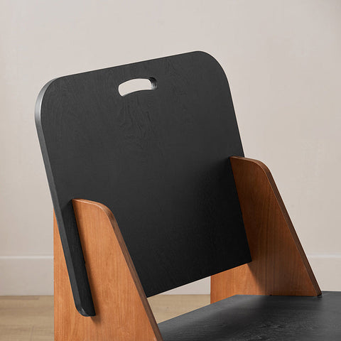 Rootz Wooden Chair - Kitchen Chair - Children's Chair - Tenon Joints for Easy Assembly - Scratch-Resistant Floor Protectors - Stylish Black-Brown Design - 53cm x 78cm x 56cm