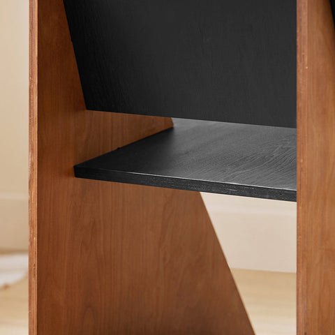 Rootz Wooden Chair - Kitchen Chair - Children's Chair - Tenon Joints for Easy Assembly - Scratch-Resistant Floor Protectors - Stylish Black-Brown Design - 53cm x 78cm x 56cm