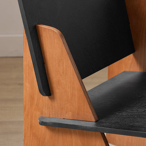 Rootz Wooden Chair - Kitchen Chair - Children's Chair - Tenon Joints for Easy Assembly - Scratch-Resistant Floor Protectors - Stylish Black-Brown Design - 53cm x 78cm x 56cm