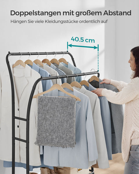 Rootz Clothes Rack - Garment Rack - Steel Wardrobe - Heavy Duty - Space Saving - Easy Assembly - 46cm x 100cm x 155cm