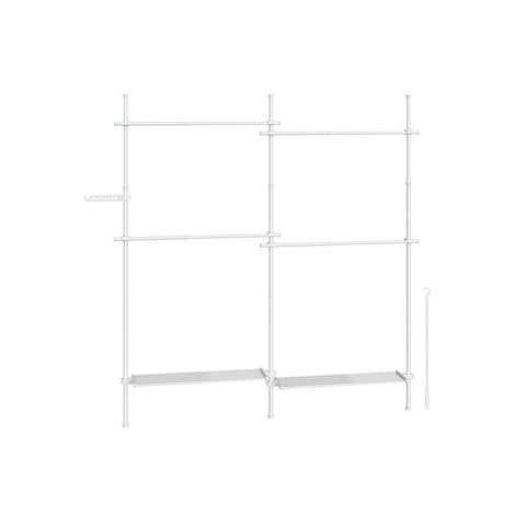 Rootz Clothes Rack - Garment Organizer - Clothing Stand - Steel & Plastic - 33.5cm x (162-238)cm x (208-310)cm - Weight 9.7kg