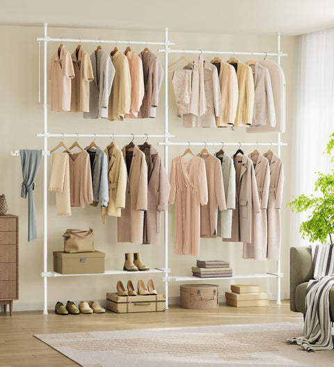 Rootz Clothes Rack - Garment Organizer - Clothing Stand - Steel & Plastic - 33.5cm x (162-238)cm x (208-310)cm - Weight 9.7kg