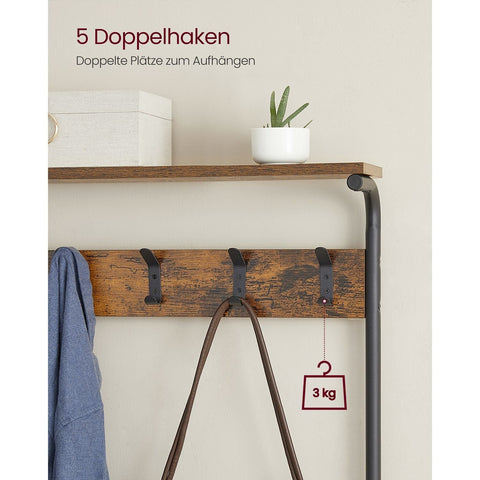 Rootz Coat Stand with 5 Shelves - Garment Rack - Clothes Organizer - Space-Saving Design - 31.5cm x 68cm x 183.5cm