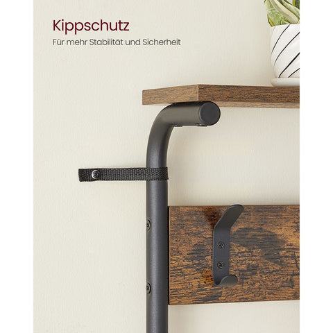 Rootz Coat Stand with 5 Shelves - Garment Rack - Clothes Organizer - Space-Saving Design - 31.5cm x 68cm x 183.5cm