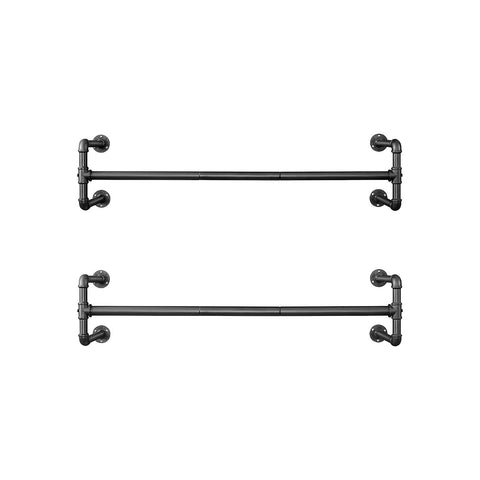 Rootz 2 Piece Set Clothes Rails - Hanging Rods - Wall-Mounted Racks - Ideal for Maximizing Space - 110cm x 30cm x 29.3cm