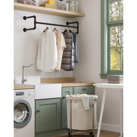 Rootz 2 Piece Set Clothes Rails - Hanging Rods - Wall-Mounted Racks - Ideal for Maximizing Space - 110cm x 30cm x 29.3cm