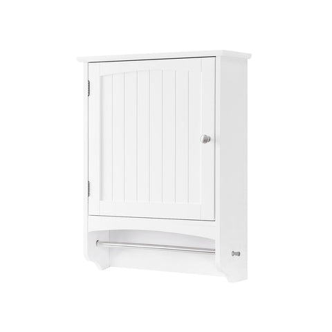 Rootz White Swivel Door Hanging Cabinet - Country House Style Storage - Adjustable Shelf - Chrome-Plated Handle - MDF Boards - 48cm x 65cm x 16cm