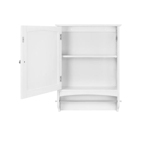 Rootz White Swivel Door Hanging Cabinet - Country House Style Storage - Adjustable Shelf - Chrome-Plated Handle - MDF Boards - 48cm x 65cm x 16cm