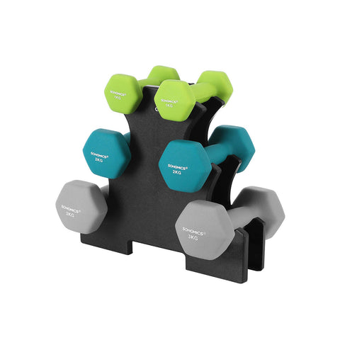 Rootz Dumbbell Set - Strength Training - Lightweight Dumbbells - Neoprene Coating - Build Muscle - Lose Weight - Improve Strength - 13.5cm x 6.5cm x 6cm