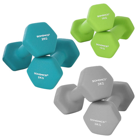 Rootz Dumbbell Set - Strength Training - Lightweight Dumbbells - Neoprene Coating - Build Muscle - Lose Weight - Improve Strength - 13.5cm x 6.5cm x 6cm