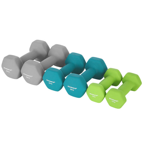 Rootz Dumbbell Set - Strength Training - Lightweight Dumbbells - Neoprene Coating - Build Muscle - Lose Weight - Improve Strength - 13.5cm x 6.5cm x 6cm