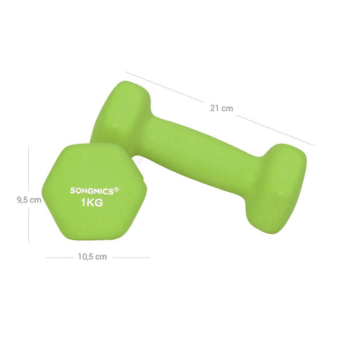 Rootz Dumbbell Set - Strength Training - Lightweight Dumbbells - Neoprene Coating - Build Muscle - Lose Weight - Improve Strength - 13.5cm x 6.5cm x 6cm