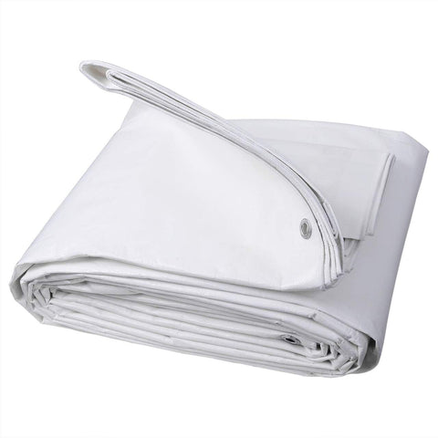 Rootz Ultimate Protective Tarpaulin - Waterproof Cover - Tear-Resistant Tarp - Durable, Weatherproof, Easy to Secure - 8m x 12m - White