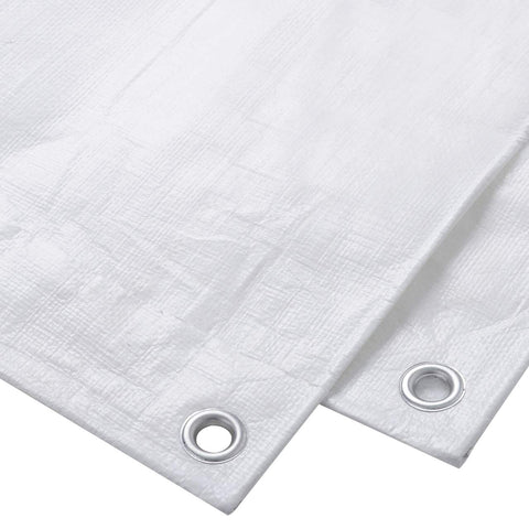 Rootz Ultimate Protective Tarpaulin - Waterproof Cover - Weatherproof Tarp - Durable, Tear-Resistant, Easy to Secure - 8m x 10m - White