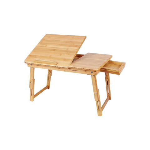 Rootz Laptop Table - Height Adjustable Laptop Table - Robust And Stable - Versatile - Folding Laptop Table - Mobile Laptop Workstation - Lightweight - Modern Design - Bamboo - Natural - 55 x 5.3 x 35 cm (W x H x D)