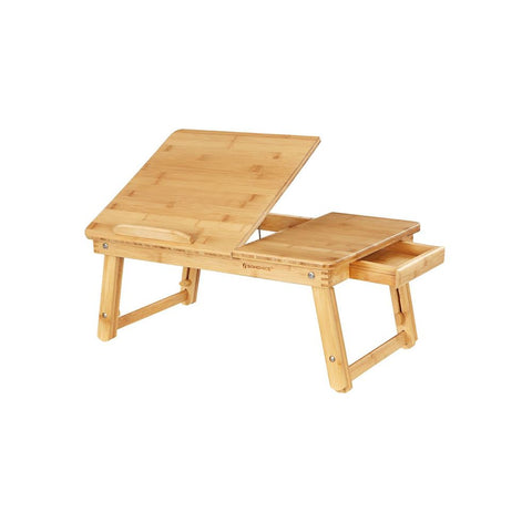 Rootz Laptop Table - Height Adjustable Laptop Table - Robust And Stable - Versatile - Folding Laptop Table - Mobile Laptop Workstation - Lightweight - Modern Design - Bamboo - Natural - 55 x 5.3 x 35 cm (W x H x D)